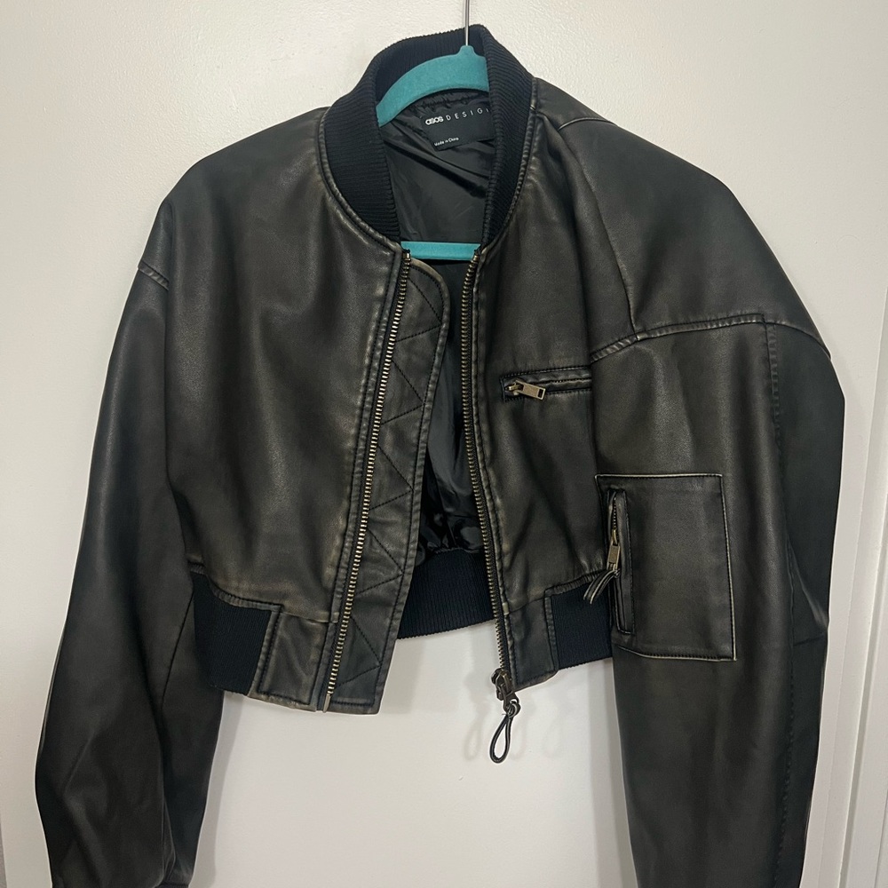 ASOS Black Bomber Jacket size 8/mediun